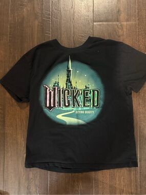 Hybrid Apparel Black Kids Tee with Wicked Castle Graphic in Green and Pink